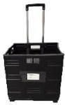 Black Plastic Rolling Cart with Handle Thumbnail