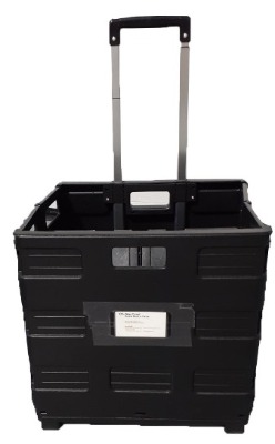 Black Plastic Rolling Cart with Handle