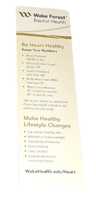 Healthy Heart Portion Control Bookmark