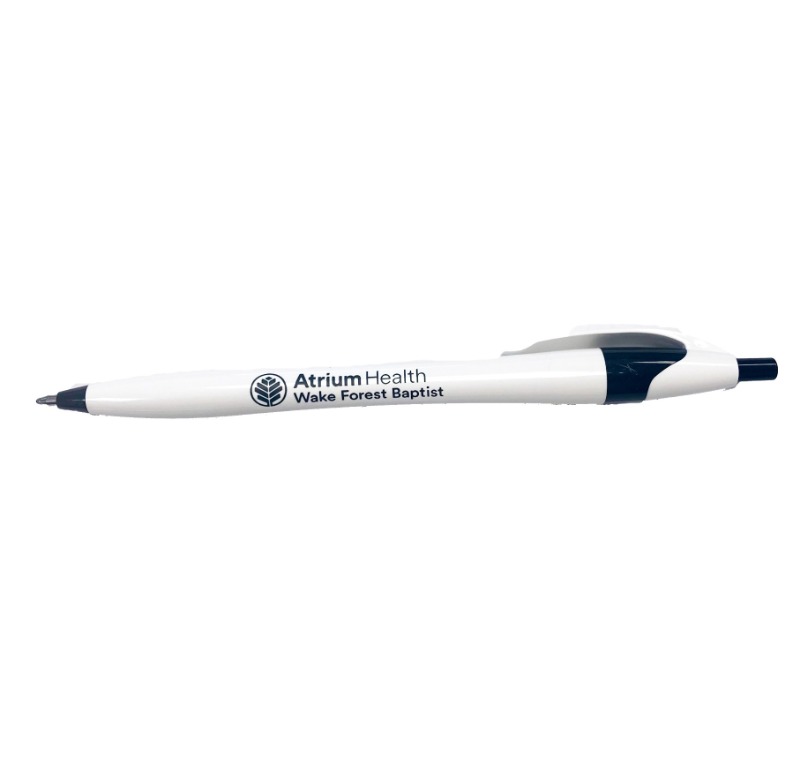 Black & White Retractable Pen Atrium WFBH logo